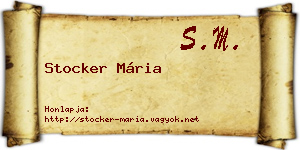 Stocker Mária névjegykártya