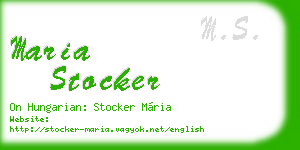 maria stocker business card