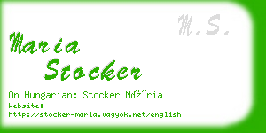 maria stocker business card